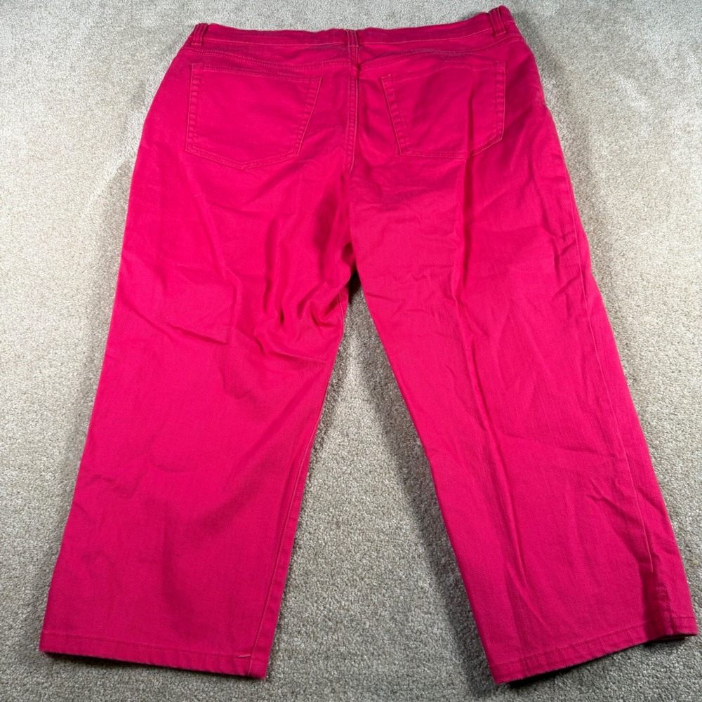 Chaps Essential Capri Pants Womens 14 Bright Fuchsia Pink Slimming Fit NEW - Picture 2 of 11